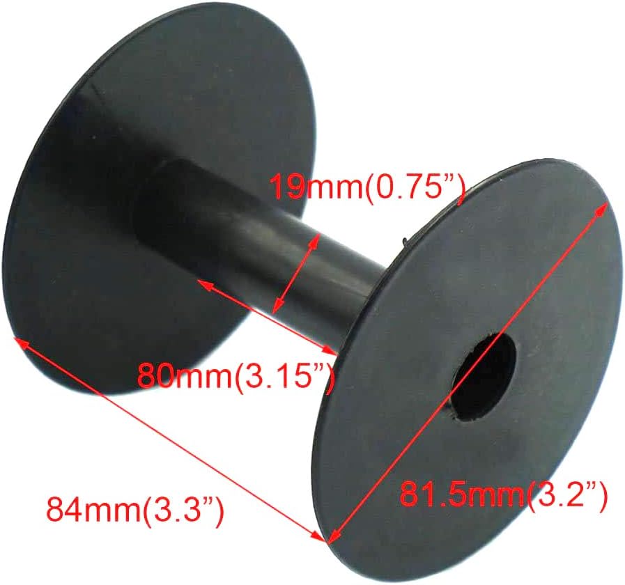 10 PCS - Empty Plastic Wire Spools Bobbins Round Ends for Various Size Cord Ribbon (Black) - Image 3
