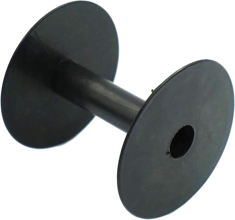 10 PCS - Empty Plastic Wire Spools Bobbins Round Ends for Various Size Cord Ribbon (Black) - Image 4