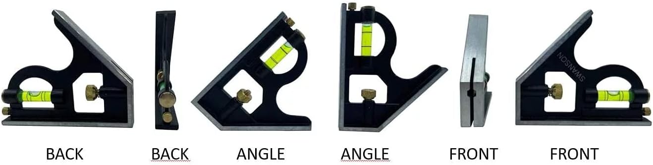 Swanson Tool Co TC132 12-Inch Combo Square with Cast Zinc Body, Stainless Steel Ruler and Brass Bolt - Image 3